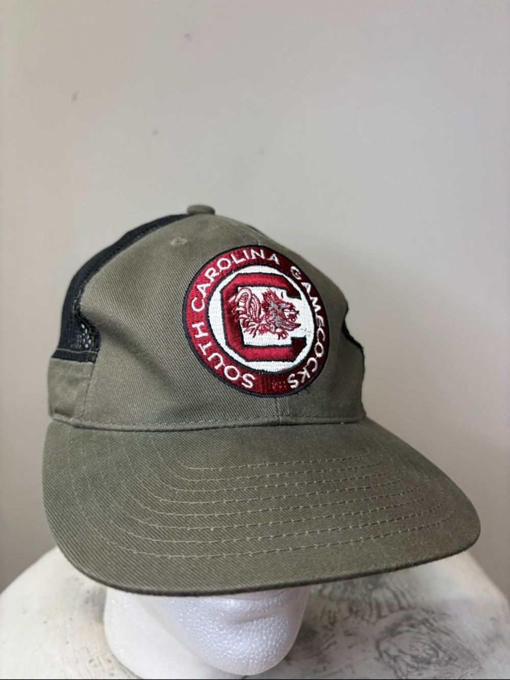 NWT USC Olive Green Mesh Panel Flat Bill Adjustable South Carolina Gamecocks